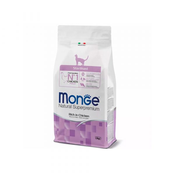 Сухой корм Monge Cat Daily Line Sterilised для стерилизованных кошек, из курицы 1,5 кг.