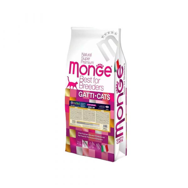 Сухой корм Monge Cat BWild LOW для взрослых кошек, низкозерновой, с мясом зайца 10 кг