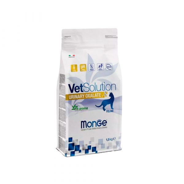 Ветеринарная диета Monge VetSolution Cat Urinary Oxalate Уринари Оксалат для кошек при заболеваниях мочеполовой системы и оксалатном течении МКБ 1,5 к