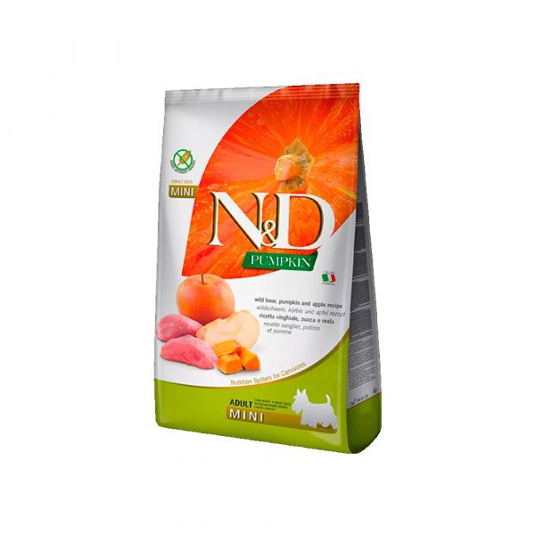 Farmina Эдалт МИНИ ТЫКВА дикий кабан и яблоко / N&D Grain Free Pumpkin Dog Boar & Apple Adult MINI 2,5 кг