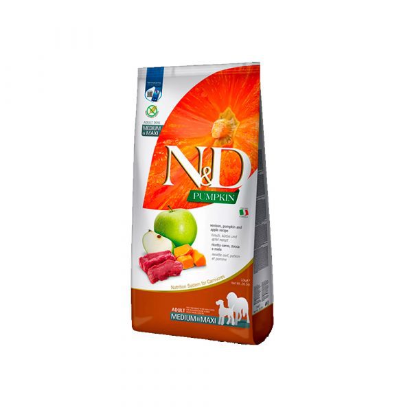 Farmina Эдалт МЕДИУМ и МАКСИ Тыква оленина и яблоко / N&D Grain Free Pumpkin Dog Venison & Apple Adult MEDIUM and MAXI 12 кг