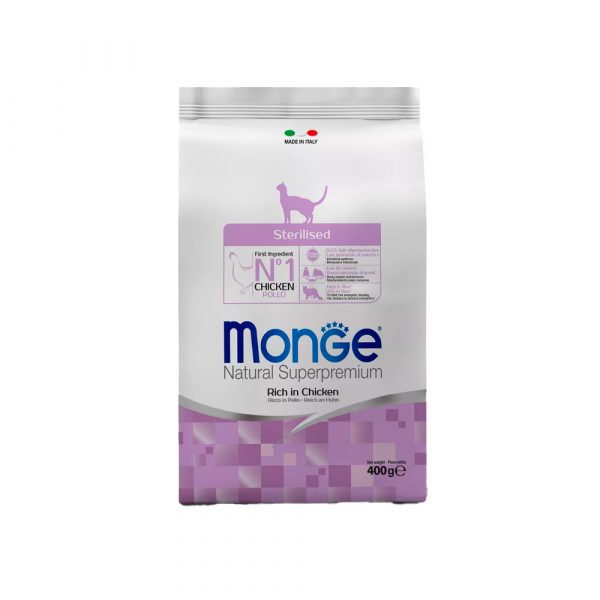 Сухой корм Monge Cat Daily Line Sterilised для стерилизованных кошек, из курицы 0,4
