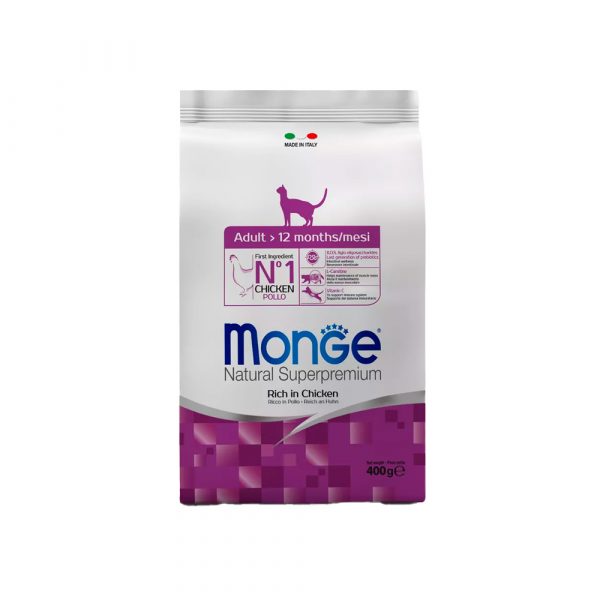 Сухой корм Monge Cat Daily Line для взрослых кошек, из курицы 0,4 кг