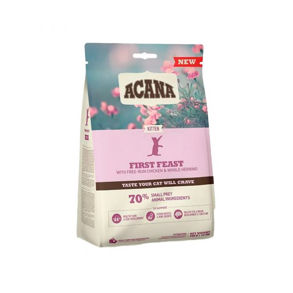 ACANA FIRST FEAST CAT 0,340 кг- низкозерновой корм для котят с курицей и рыбой