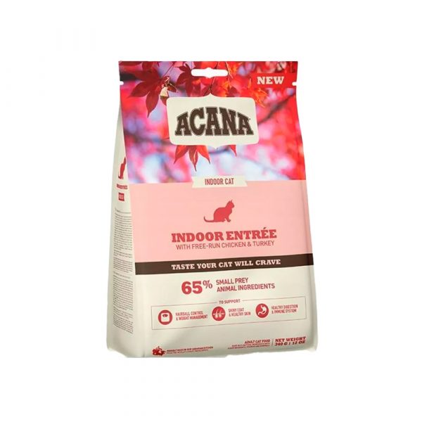 ACANA INDOOR ENTREET CAT 0,340 кг- низкозерновой корм для взрослых стерилизованных кошек с птицей и рыбой
