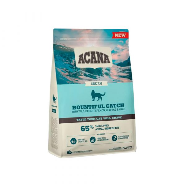 ACANA BOUNTIFUL CATCH CAT 1,8кг- низкозерновой корм для взрослых кошек с рыбой
