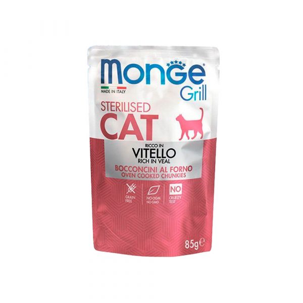 Monge Cat Grill Влажный корм для стерилизованных кошек, Итальянская Телятина 85г