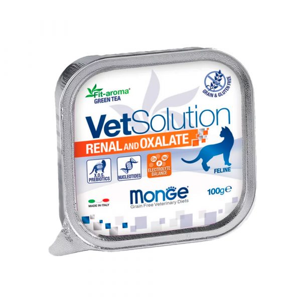 Ветеринарная диета Monge VetSolution Cat Renal and Oxalate Ренал и Оксалат для кошек при ХПН и профилактике образования оксалатов, ламистер 100 г