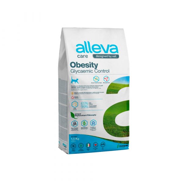 Корм для кошек Аллева Кэр Обесити Контроль потребления глюкозы, ALLEVA CARE CAT ADULT OBESITY GLYCAEMIC CONTROL, 1,5 кг