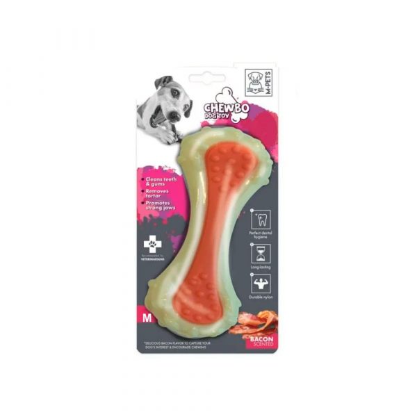 Игрушка для собак Кость M, вкус бекона, нейлон 13см MPets