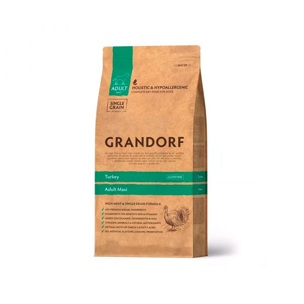 Grandorf Adult Maxi Turkey Сухой корм для собак крупных пород, Индейка 3кг