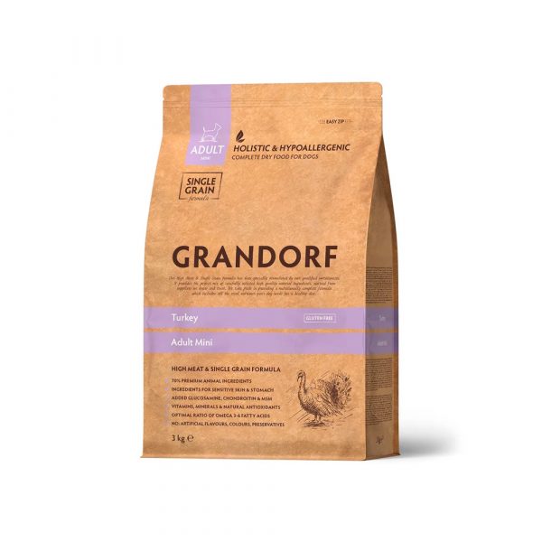 Grandorf Dog Mini Turkey Сухой корм для собак мини пород, Индейка 3кг