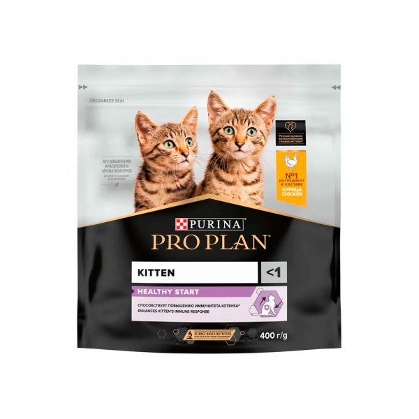 Pro Plan Корм сухой полнорац. для котят, с высоким содер. курицы 400 гр