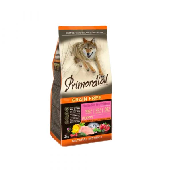 Primordial Puppy Chicken & Sea Fish Д/щенков всех пород с курицей и морской рыбой (рыба - 35%, курица - 24%) 2 кг.