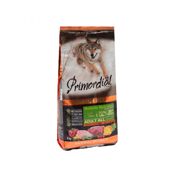 Primordial Adult Deer & Turkey Д/взрослых собак всех пород с олениной и индейкой (индейка - 35%, оленина - 14%) 2 кг.