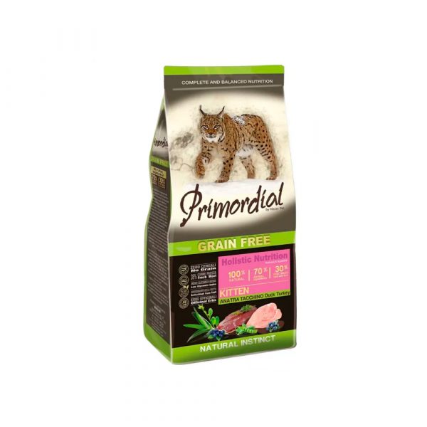 Primordial Kitten Duck & Turkey Д/котят с уткой и индейкой (индейка - 35%, курица - 15%, утка - 10%) 2 кг.