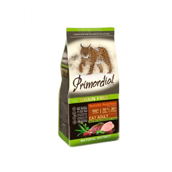Primordial Adult Duck & Turkey Д/взрослых кошек с уткой и индейкой (индейка - 35%, курица - 16%, утка - 14%) 2 кг.