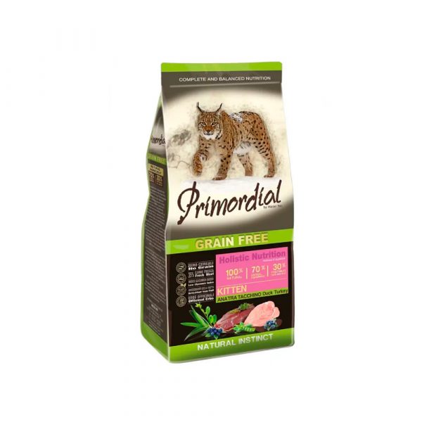 Primordial Kitten Duck & Turkey Д/котят с уткой и индейкой (индейка - 35%, курица - 15%, утка - 10%) 6 кг.