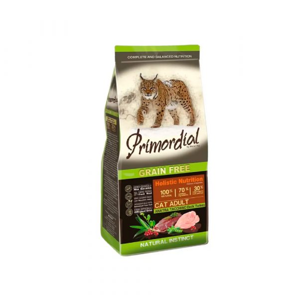 Primordial Adult Duck & Turkey Д/взрослых кошек с уткой и индейкой (индейка - 35%, курица - 16%, утка - 14%) 6 кг.