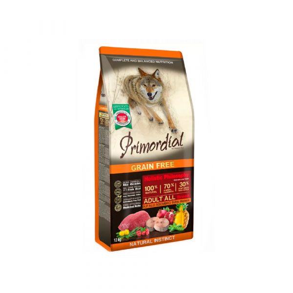 Primordial Adult Buffalo & Mackerel Д/взрослых собак всех пород с буйволом и скумбрией (скумбрия - 35%, буйвол - 18%) 12 кг.