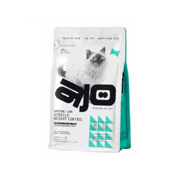 AJO Cat Sterile Weight Control Сухой корм для стерилизованных кошек, контроль веса, Курица 400гр