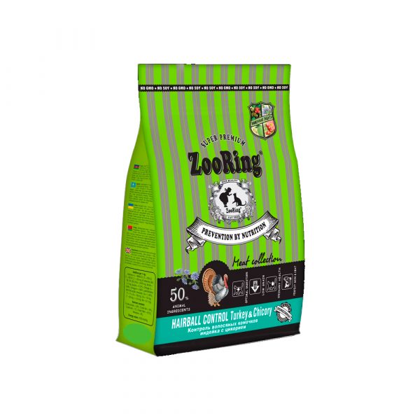 Zooring Adult Cat Hairball Control Turkey&Chicory 0,4 кг