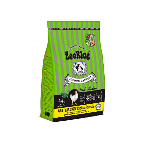 Zooring ADULT CAT INDOOR CHICKEN&rosemary 0,4 кг