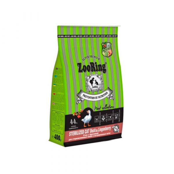 Zooring Sterilized CAT DUCK&Lingonberry 0,4 кг