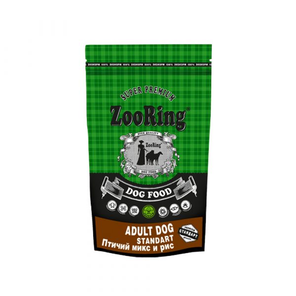 ZooRing Adult Dog Standart Птичий микс 2 кг