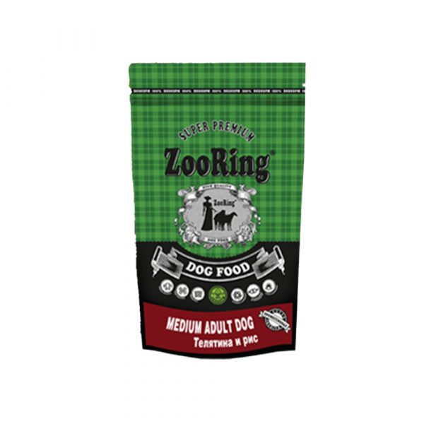 ZooRing Medium Adult Dog Телятина и рис 2 кг