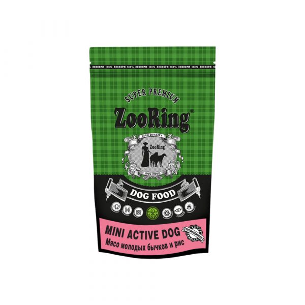 ZooRing Mini Active Dog Мясо молодых бычков 2 кг