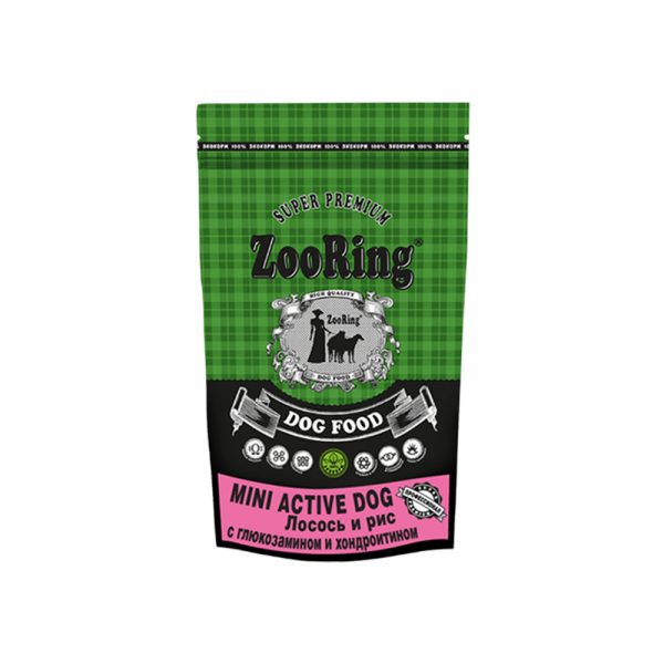 ZooRing Mini Active Dog Лосось и рис 2 кг
