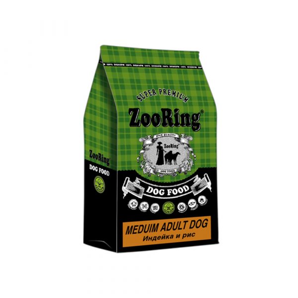 ZooRing Medium Adult Dog Индейка и рис 10кг