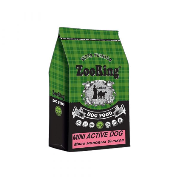 ZooRing Mini Active Dog Мясо молодых бычков 10 кг