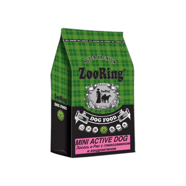ZooRing Mini Active Dog Лосось и рис 10 кг
