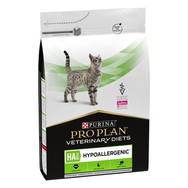 Pro Plan VETERINARY DIETS НA St/Ox. Корм сух.полнорац.диетич. д/котят и взр. кошек для сниж. пищ. непереносимости ингред. и питат. вещ-в, на основе источников гидролизов. белка, отобранных источников углев. и комбинации необх. пит. хар-к 1,3 кг.