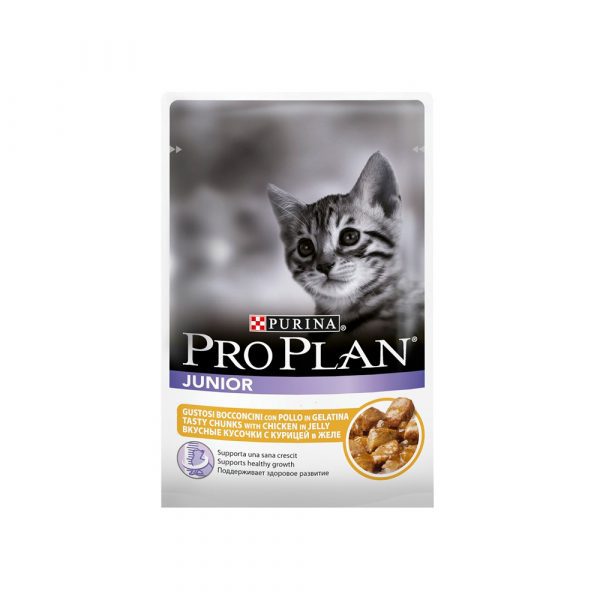 Purina Pro Plan Junior Feline with Chicken pouch в желе 85г влажный корм кошки