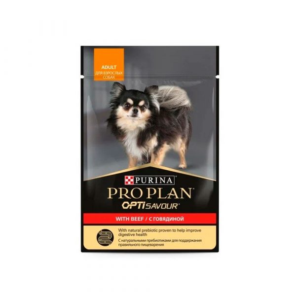 Purina Pro Plan Adult для маленьких пород с говядиной пауч 85гр влажный корм для собак