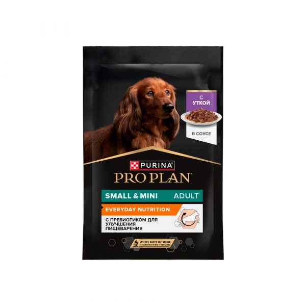 Purina Pro Plan Adult для маленьких пород с уткой в соусе пауч 85гр влажный корм для собак