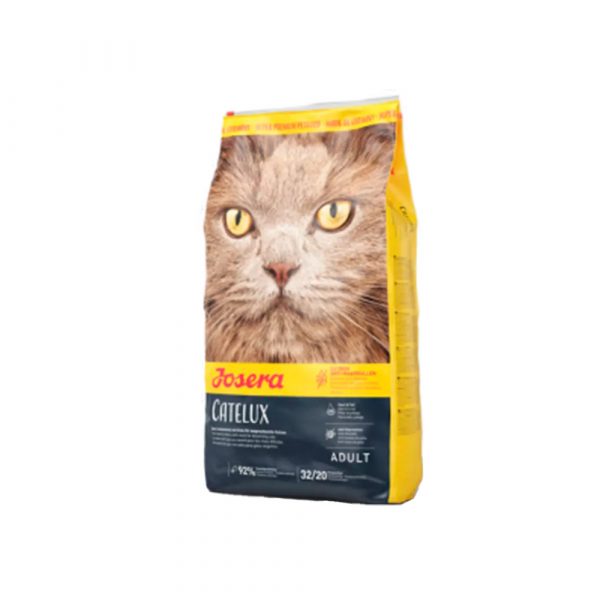 Josera Catelux (Adult 32/20) для взрослых длинношерстных и привередливых кошек, склонных к образованию комков шерсти, с аппетитной уткой и картофелем