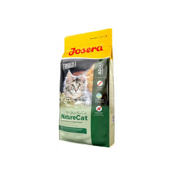 Josera NatureCat (Adult Sensitive 33/20) беззерновой корм для кошек с чувствительным пищеварением и котят от 6 месяцев, на основе мяса домашней птицы 29% и лосося 10%, с отборными травами и плодами 10 кг