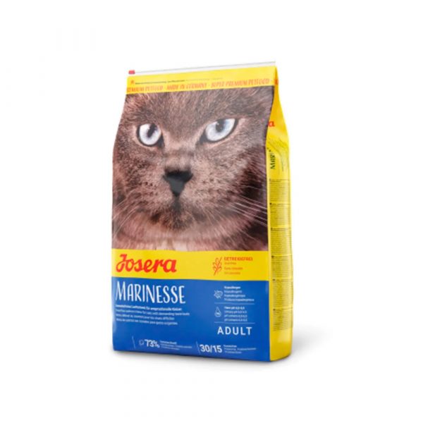 Josera Marinesse (Adult Sensitive 30/15) для кошек неравнодушных к рыбе и страдающих пищевой непереносимостью, особая рецептура включает в себя белки только из нескольких источников: лосося, риса и картофеля 10 кг