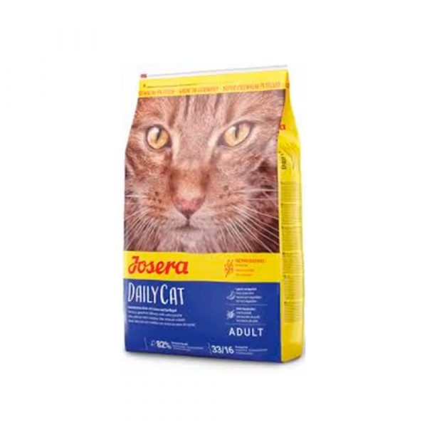 Josera DailyCat (Adult 33/16) беззерновой корм для взрослых кошек с чуствительным пищеварением, страдающих пищевой непереносимостью зерновых культур, на основе мяса домашней птицы с бататом 10 кг