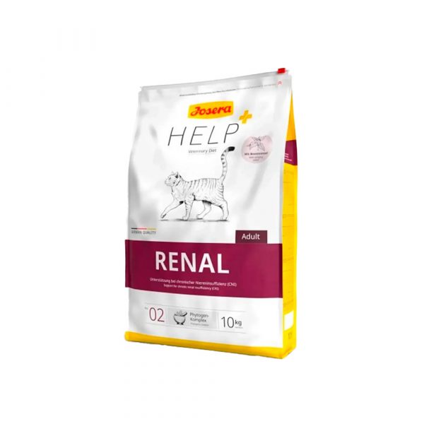 Josera Нelp Renal Cat (26,8/20,2) для взрослых кошек с хронической болезнью почек, с пониженным содержанием белка и фосфора, содержит крапиву для промывания мочевыводящих путей, а также способствует противоспалительным процессам. 10 кг