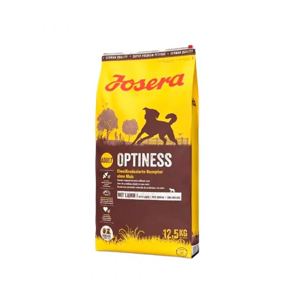 Josera Optiness (Adult Medium/Maxi 22/12) для взрослых собак средних и крупных пород нормальной активности, содержит мясо домашней птицы, ягненка 4,5%, рис и мясо мидий