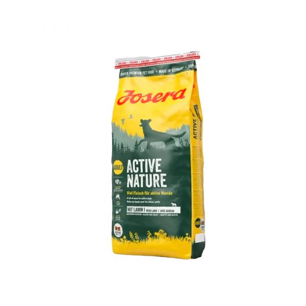 Josera Active Nature (Adult Medium/Maxi 28/16) для взрослых собак с оптимизированным рецептом, состоящим из лучших натуральных ингредиентов с добавлением трав и фруктов, на основе вкусного мяса домашней птицы 28% и баранины премиум класса 9%