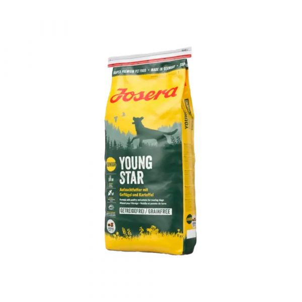 Josera YoungStar (Junior 25/13) беззерновой корм для щенков и молодых собак с мясом дом.птицы 28% и картофелем