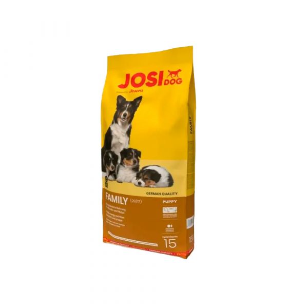 Josera JosiDog Family (Reproduction/puppy 29/17) для беременных и кормящих сук и прикорма щенков, имеет высокий уровень белков и содержания мяса домашней птицы