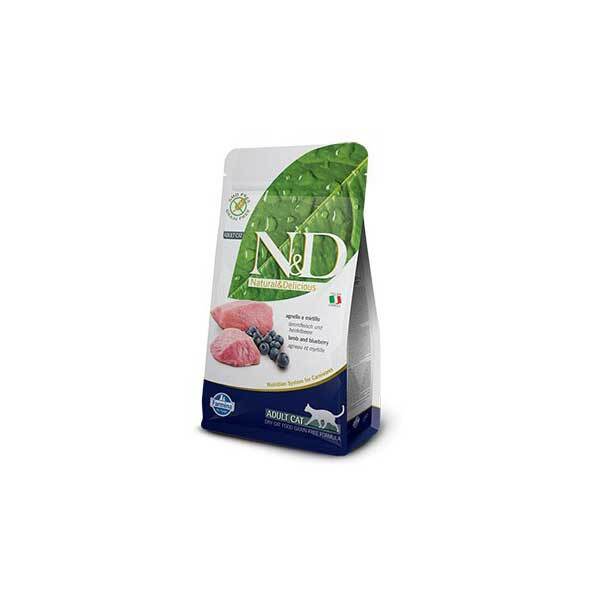 Farmina N&D Ancestral Grain Cat Lamb & Blueberry Adult Корм д/кошек,низкозерновой ягнёнок и черника 5 кг.,