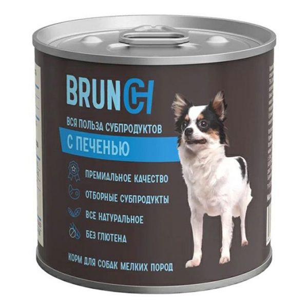 Четвероногий гурман Brunch Влажный корм для собак с Печенью 0.24кг